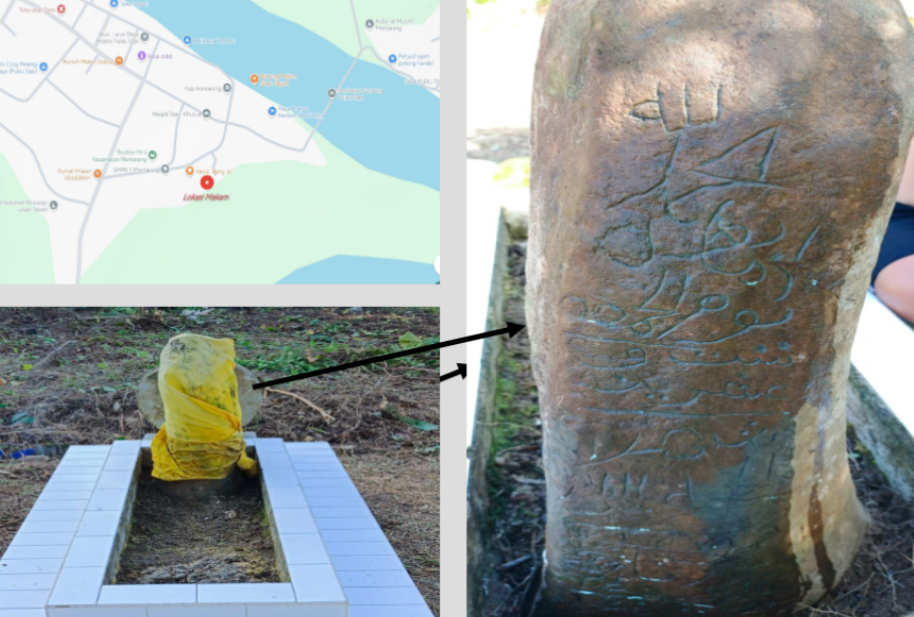 Cagar Budaya Batu Makam Miring Binti Pangeran Basar.